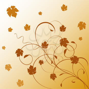Royalty Free Clipart Image of a Floral Illustration of Autumn Leaves